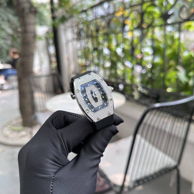 ĐỒNG HỒ RICHARD MILLE RM 07-01 MÀU ĐEN ĐÍNH FULL ĐÁ FAKE 1:1