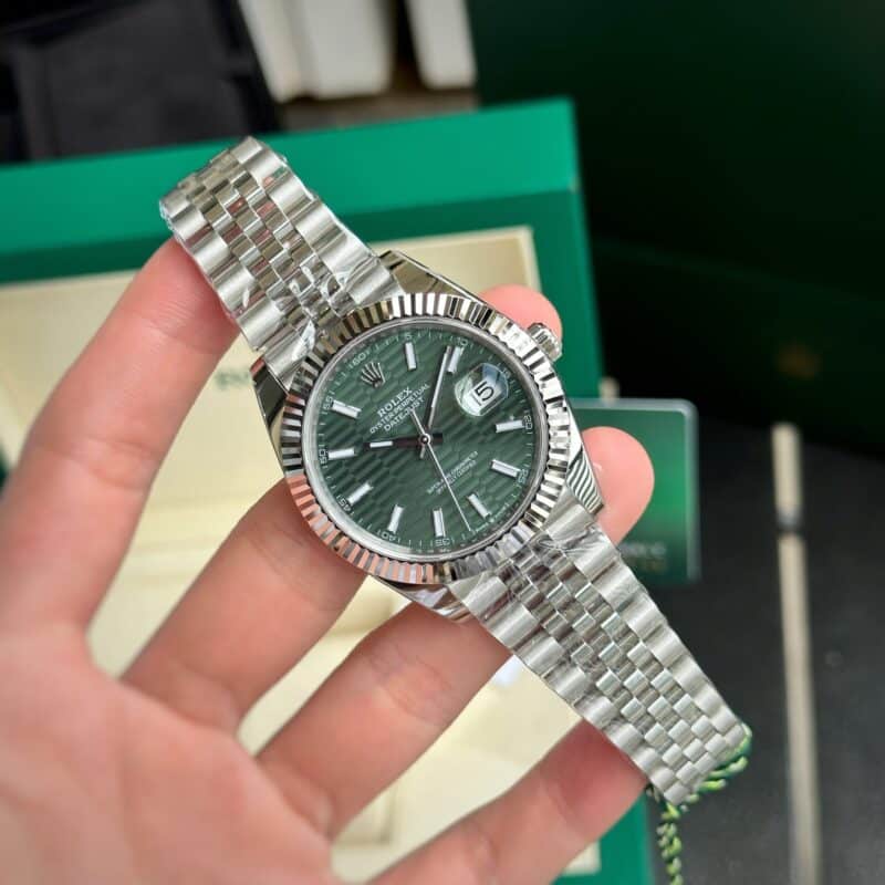 ĐỒNG HỒ ROLEX DATEJUST MẶT XANH BẠC HÀ REPLICA 1:1 CAO CẤP NHẤT CLEAN FACTORY