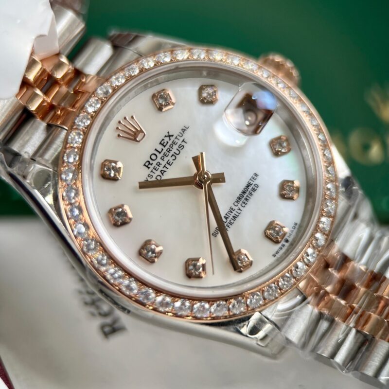 ĐỒNG HỒ ROLEX DATEJUST NỮ BỌC VÀNG NIỀNG ĐÁ REP 1:1 CAO CẤP