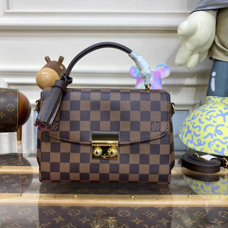 TÚI XÁCH LV LOUIS VUITTON CROISETTE DAMIER EBENE BAG SIÊU CẤP MÀU NÂU