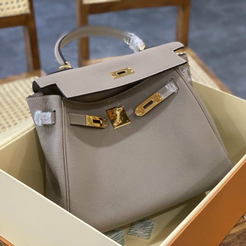 TÚI XÁCH HM HERMES KELLY 28 NGUYÊN BẢN SIÊU CẤP MÀU GHI