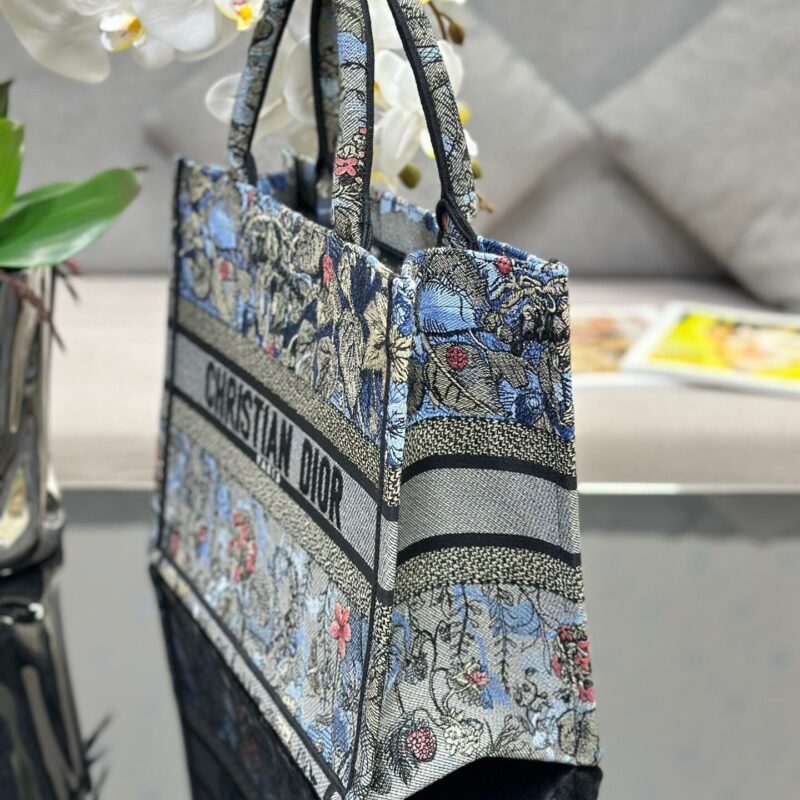 TÚI DIOR WOMEN BOOK TOTE MEDIUM SIZE SIÊU CẤP HOA XANH