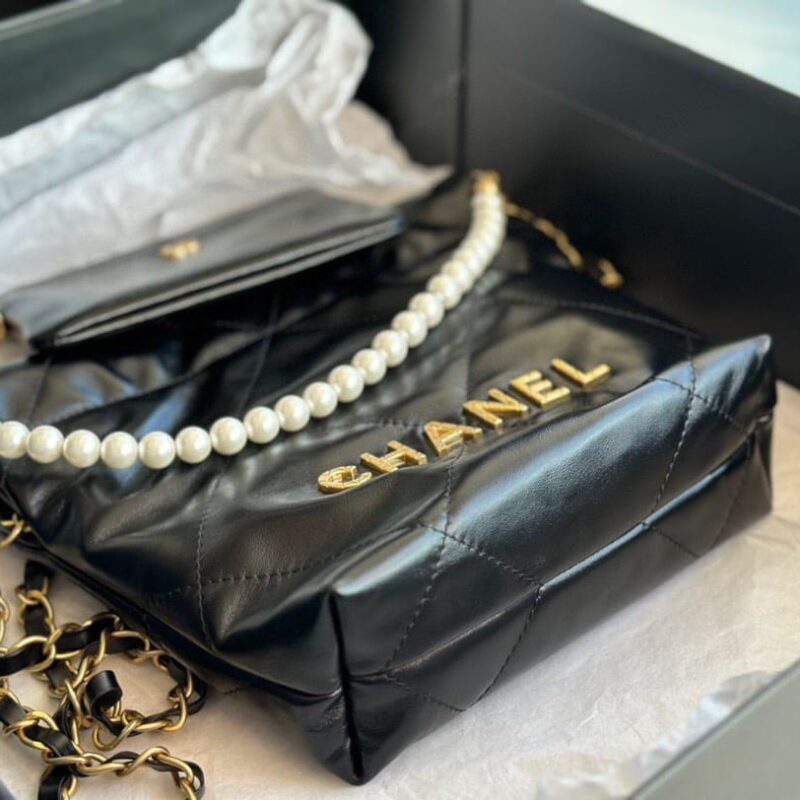 TÚI CHANEL 22 MINI SIZE HANDBAG DA ĐEN SIÊU CẤP