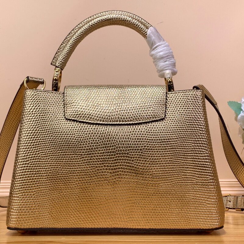 TÚI LV LOUIS VUITTON CAPUCINES BB SIÊU CẤP VÀNG BÓNG