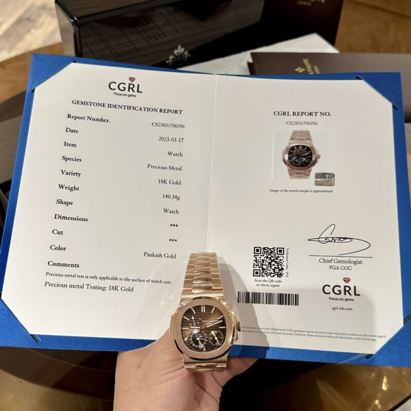 ĐỒNG HỒ PATEK PHILIPPE NAUTILUS 5712/1R MẶT NÂU BỌC VÀNG HỒNG 18K 40MM