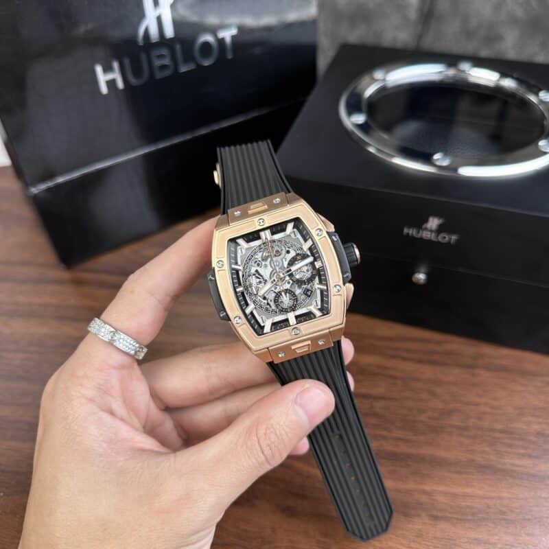 ĐỒNG HỒ HUBLOT SPIRIT OF BIG BANG VỎ KING GOLD MÀU ĐEN REP 1:1 MSF