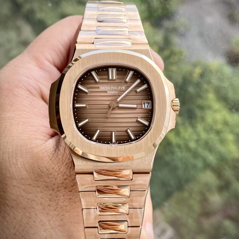 ĐỒNG HỒ PATEK PHILIPPE NAUTILUS 5711 MẶT CHOCOLATE VỎ VÀNG HỒNG REP 1:1 3K FACTORY