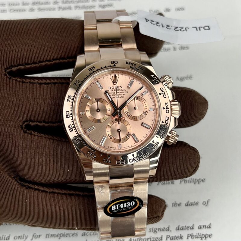 ĐỒNG HỒ ROLEX DAYTONA 116505 BỌC VÀNG HỒNG REP 1:1 BT FACTORY