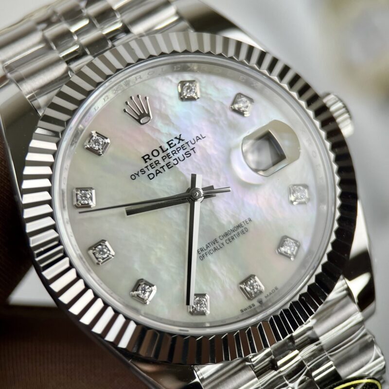 ĐỒNG HỒ ROLEX DATEJUST MẶT XÀ CỪ TRẮNG REP 1:1 CAO NHẤT CLEAN FACTORY