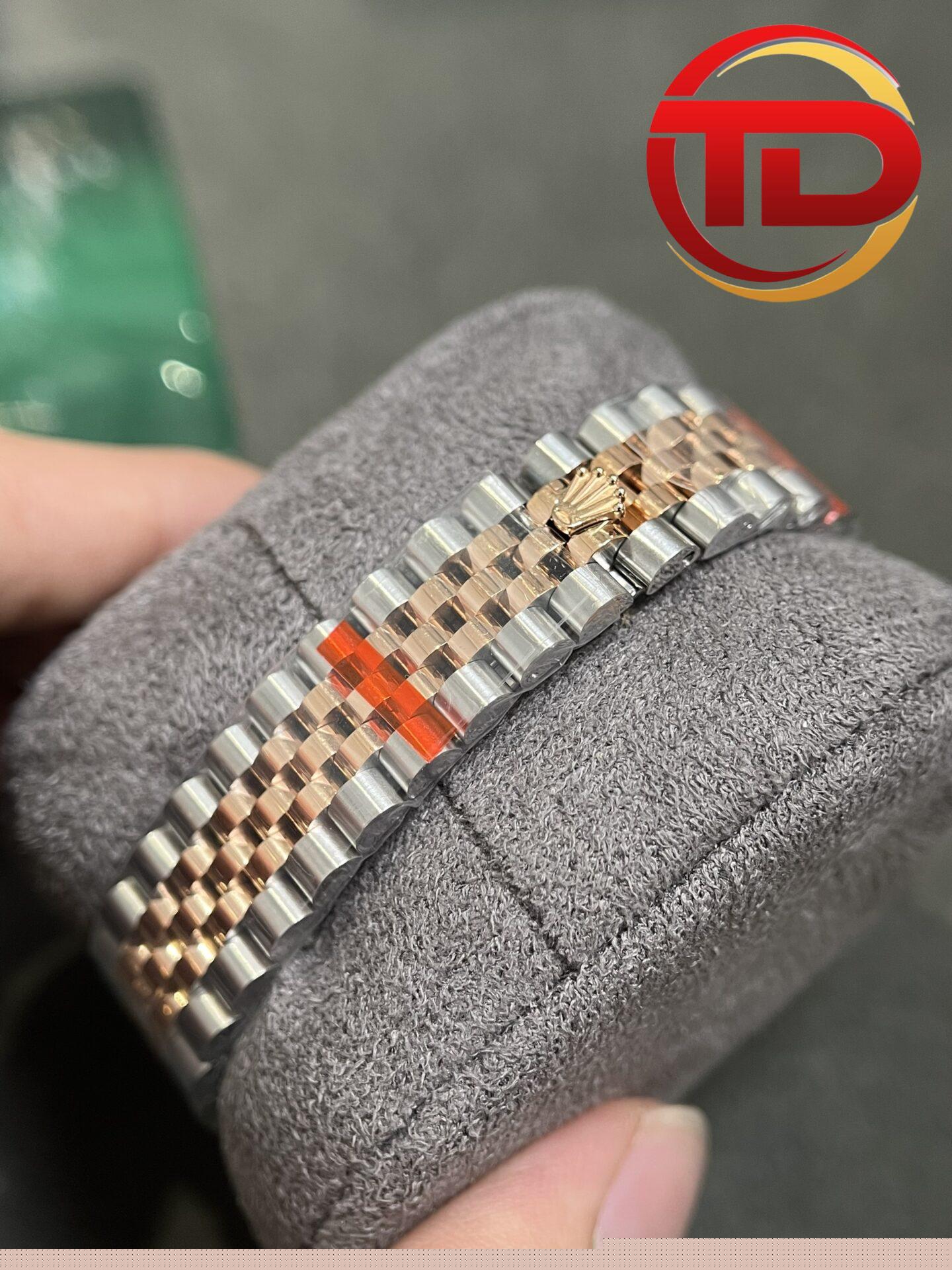 Rolex datejust nữ mặt trắng viền đá - 7