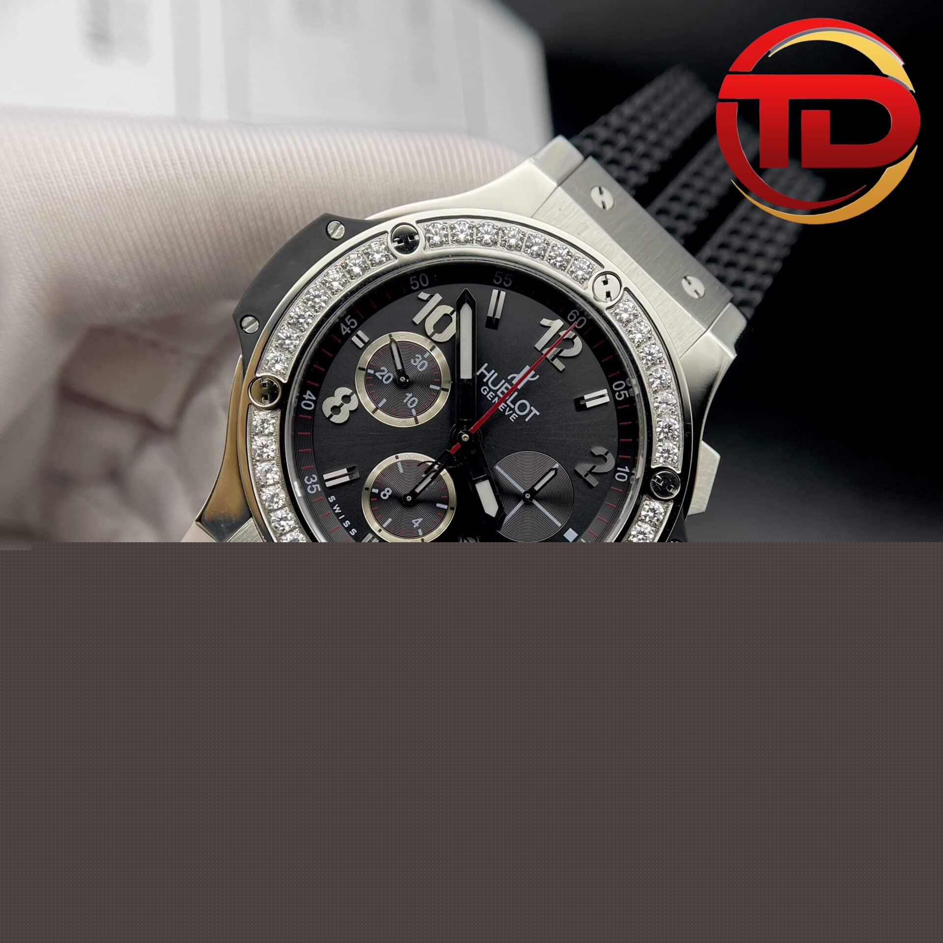 hublot big bang màu đen viền đá - 3 ĐỒNG HỒ HUBLOT BIG BANG MÀU ĐEN VIỀN ĐÁ REPLICA 1:1 HB FACTORY