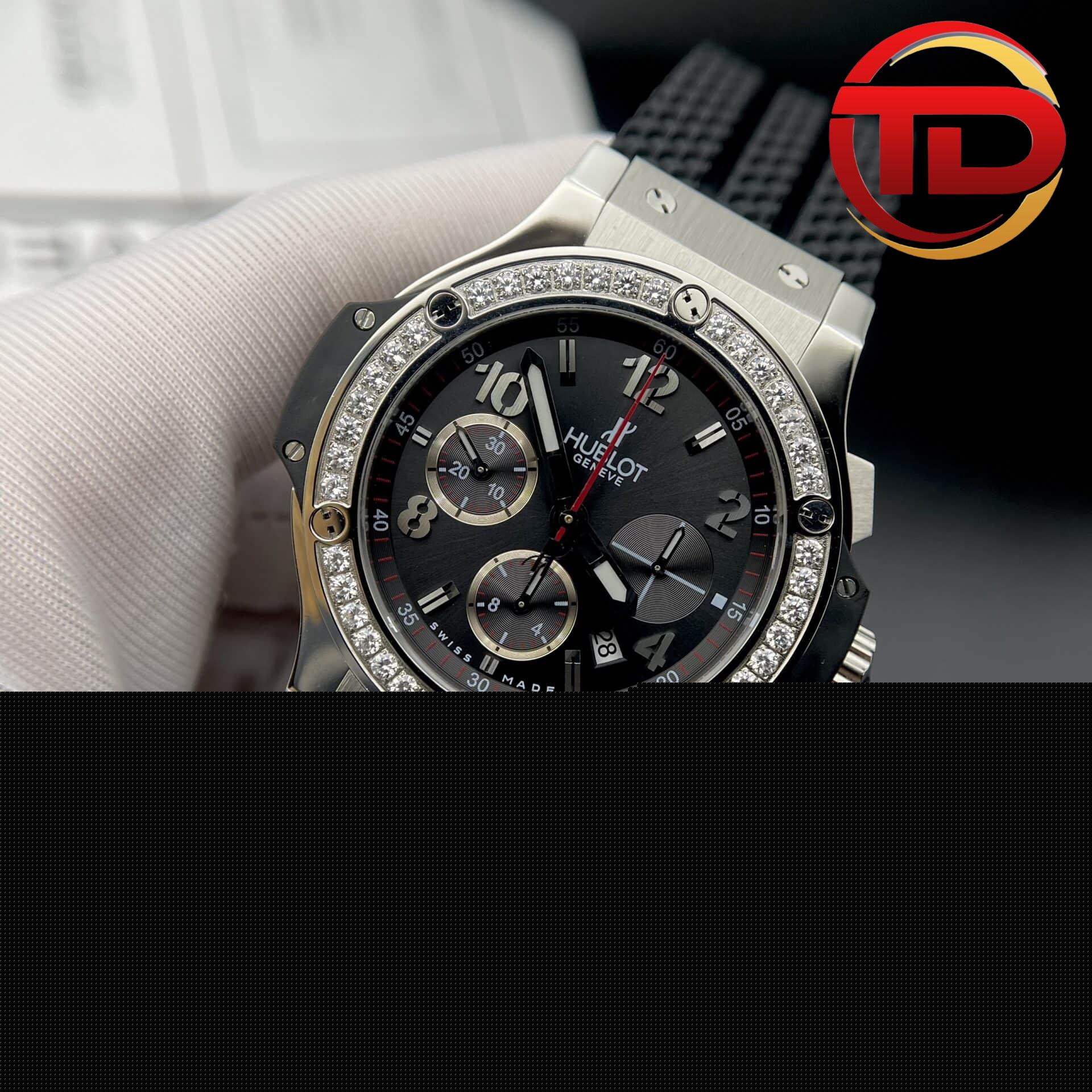 hublot big bang màu đen viền đá ĐỒNG HỒ HUBLOT BIG BANG MÀU ĐEN VIỀN ĐÁ REPLICA 1:1 HB FACTORY