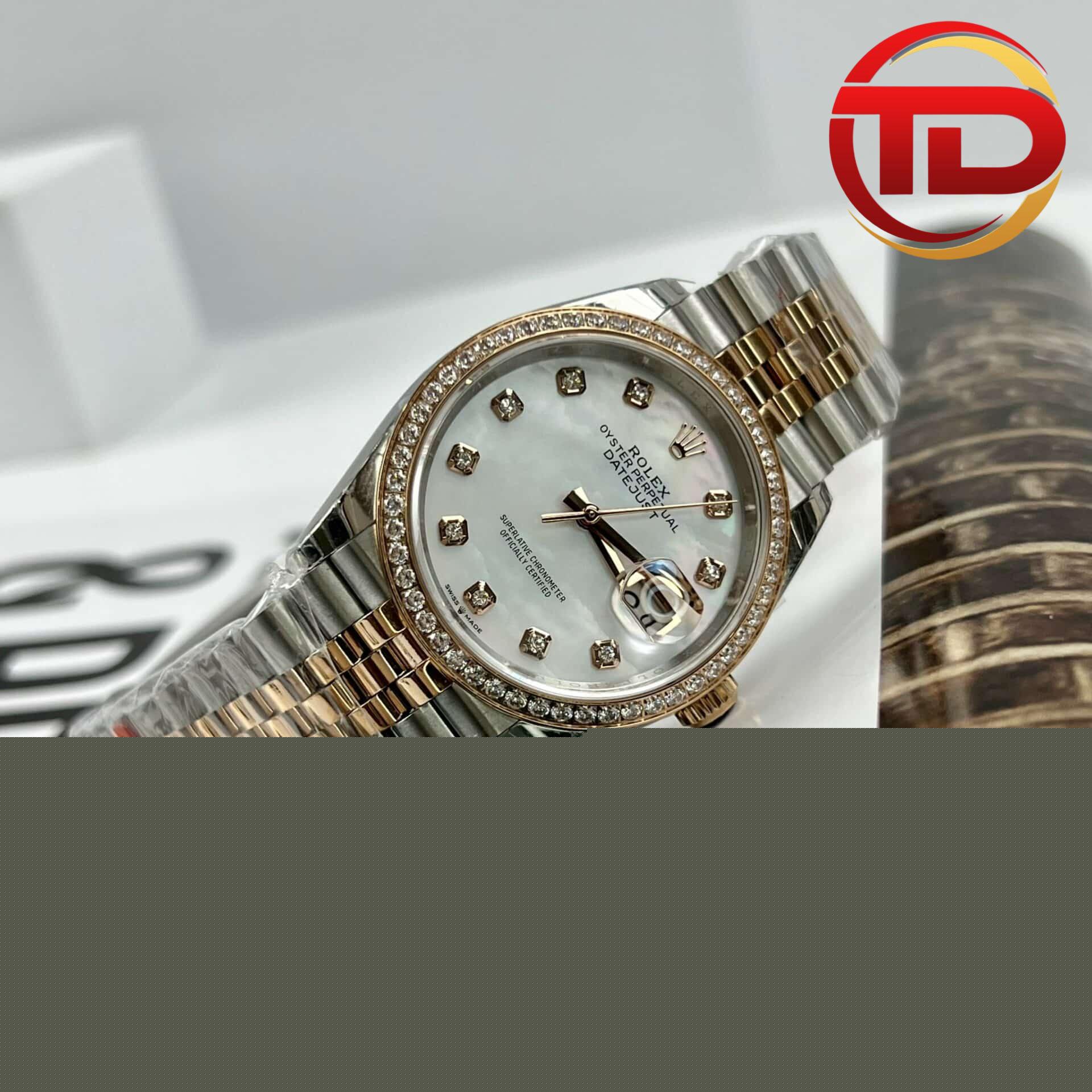 rolex datejust mặt số MOP niềng đá - 3 ĐỒNG HỒ ROLEX DATEJUST 126281 MẶT XÀ CỪ NIỀNG ĐÁ REP 1:1 EW FACTORY
