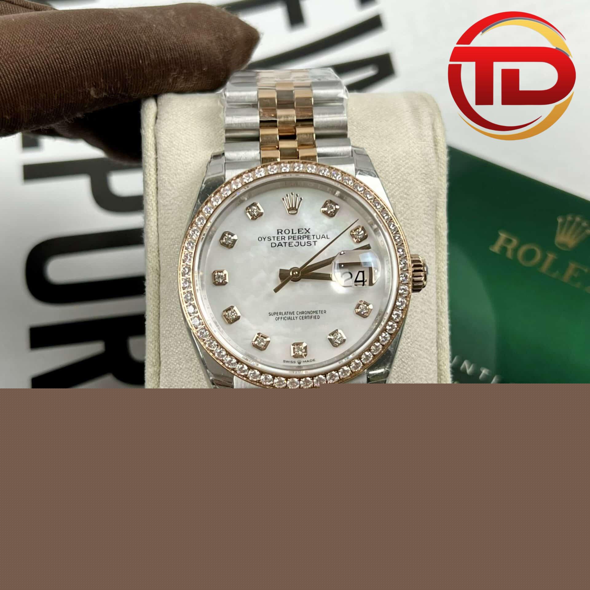 rolex datejust mặt số MOP niềng đá ĐỒNG HỒ ROLEX DATEJUST 126281 MẶT XÀ CỪ NIỀNG ĐÁ REP 1:1 EW FACTORY