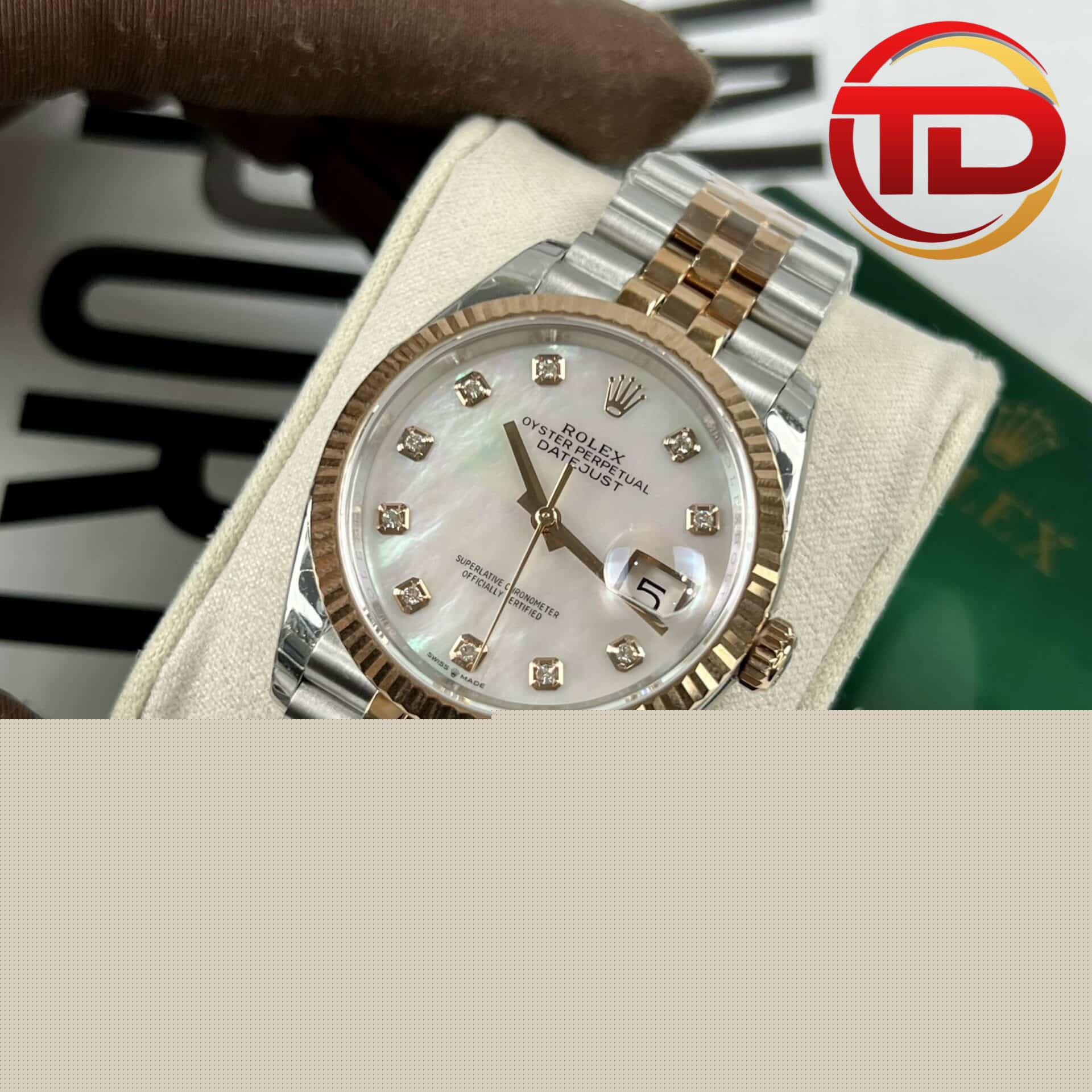 rolex datejust mặt xà cừ MOP - 2 ĐỒNG HỒ ROLEX DATEJUST 126231 MẶT SỐ MOP TRẮNG REP 1:1 EW FACTORY