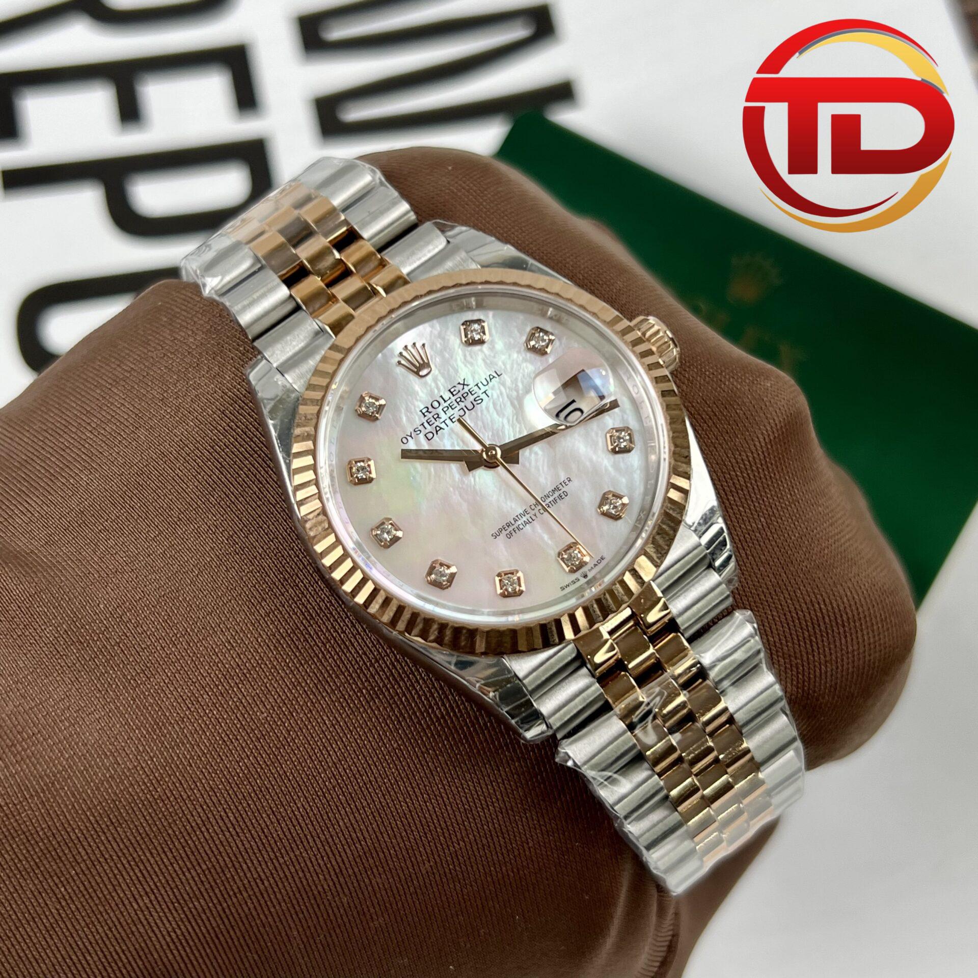 rolex datejust mặt xà cừ MOP - 3 ĐỒNG HỒ ROLEX DATEJUST 126231 MẶT SỐ MOP TRẮNG REP 1:1 EW FACTORY