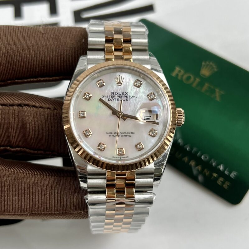 ĐỒNG HỒ ROLEX DATEJUST 126231 MẶT SỐ MOP TRẮNG REP 1:1 EW FACTORY
