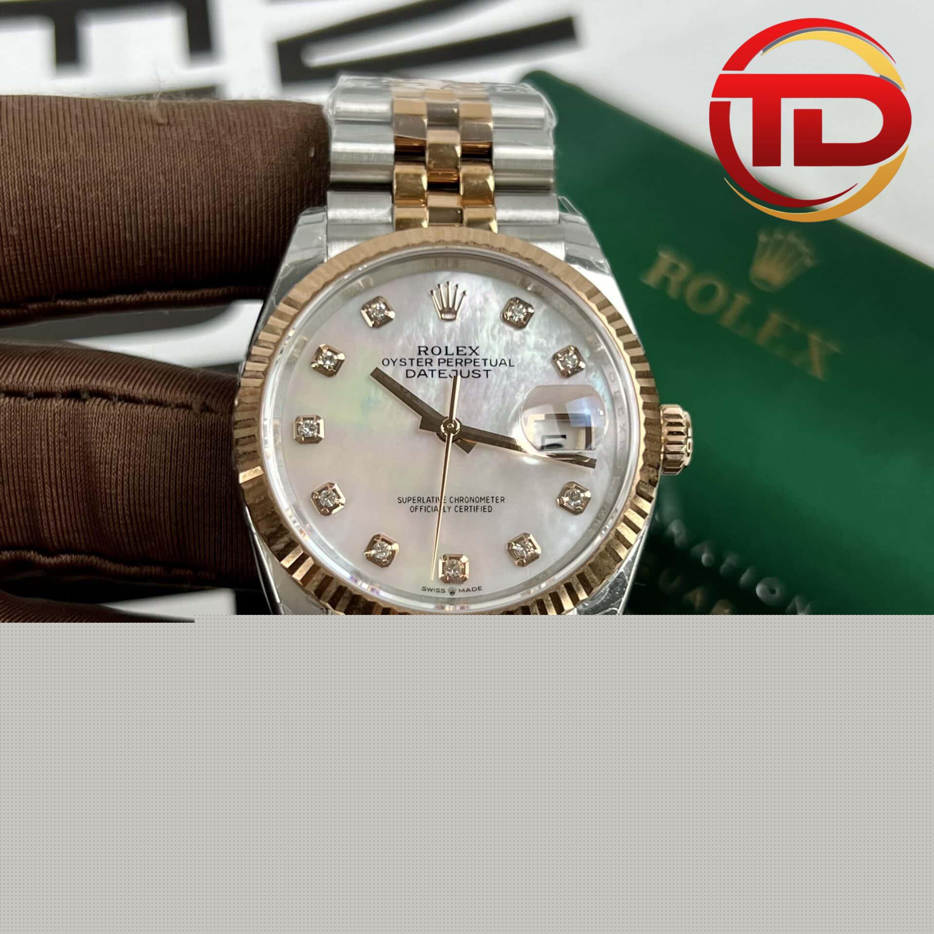 rolex datejust mặt xà cừ MOP - 4 ĐỒNG HỒ ROLEX DATEJUST 126231 MẶT SỐ MOP TRẮNG REP 1:1 EW FACTORY