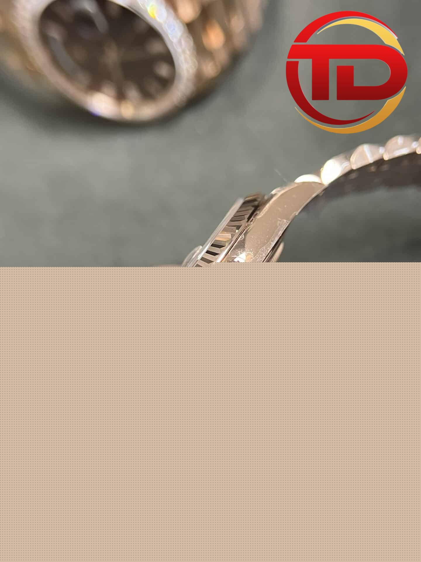 rolex day-date cọc số đá mặt chocolate - 6