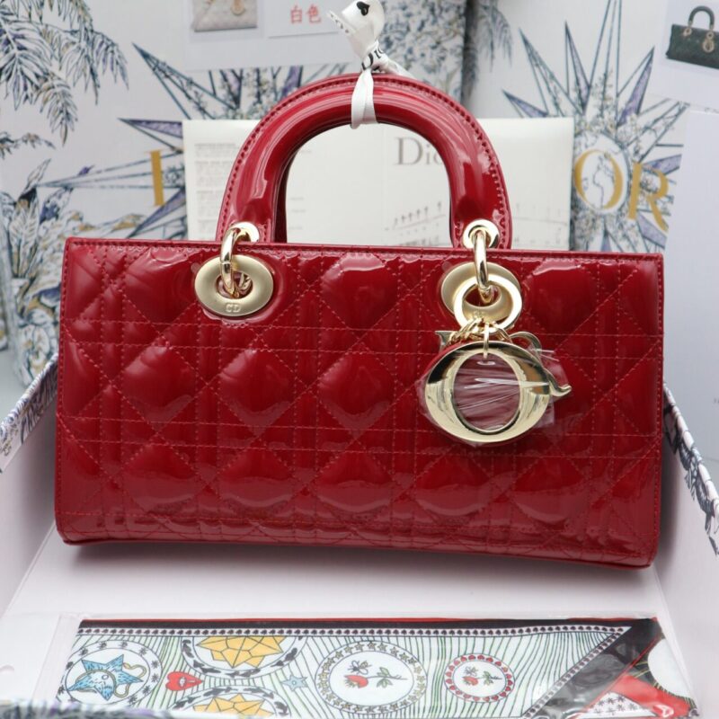 TÚI XÁCH DIOR LADY D-JOY MEDIUM SIZE BAG NGUYÊN BẢN DA BÓNG