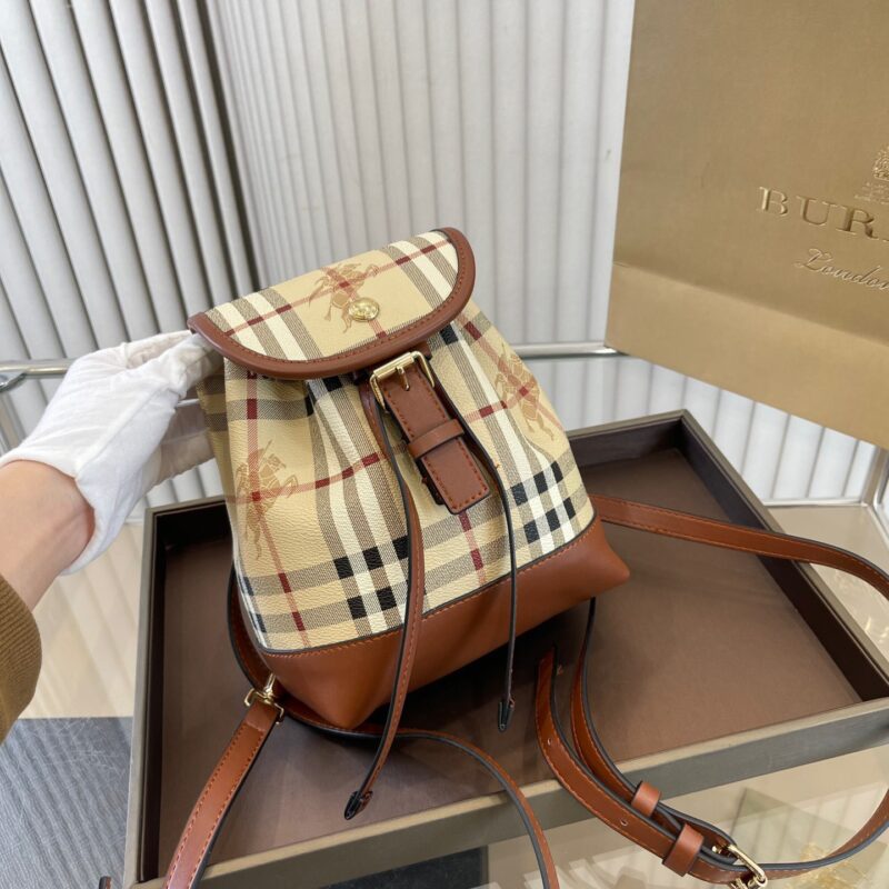 BA LÔ BURBERRY WOMEN MICRO CHECK & LEATHER BACKPACK SUPER