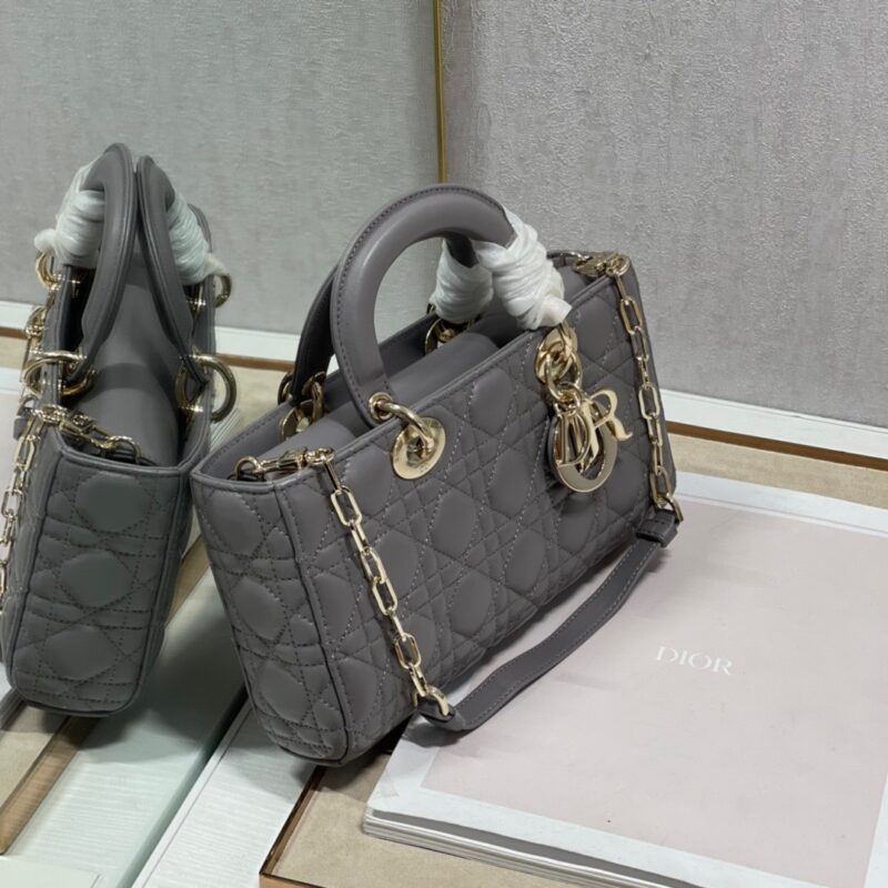 TÚI XÁCH DIOR LADY D-JOY EAST WEST BAG SIÊU CẤP MÀU GHI SIZE 26