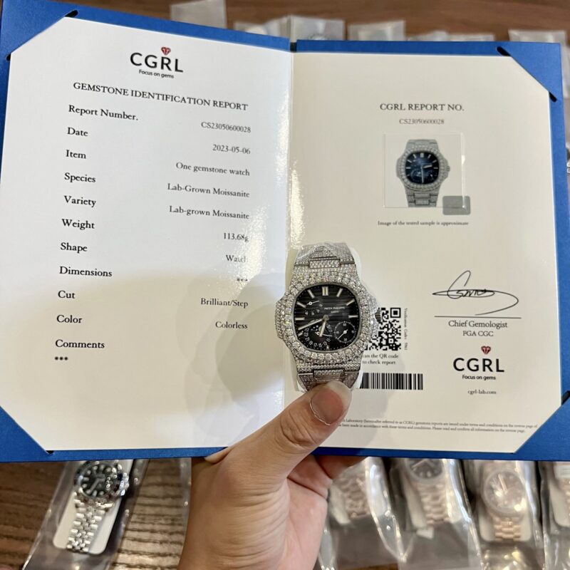 PATEK PHILIPPE NAUTILUS 5712 FULL MOISSANITE BEST QUALITY REPLICA