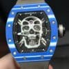 ĐỒNG HỒ RICHARD MILLE RM 52-01 TOURBILLON SKULL VỎ CARBON XANH REPLICA 49.8MM