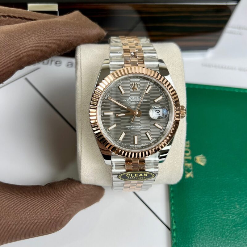 ROLEX DATEJUST 126331 FLUTED-MOTIF GREY JUBILEE BRACELET REPLICA CLEAN 41MM