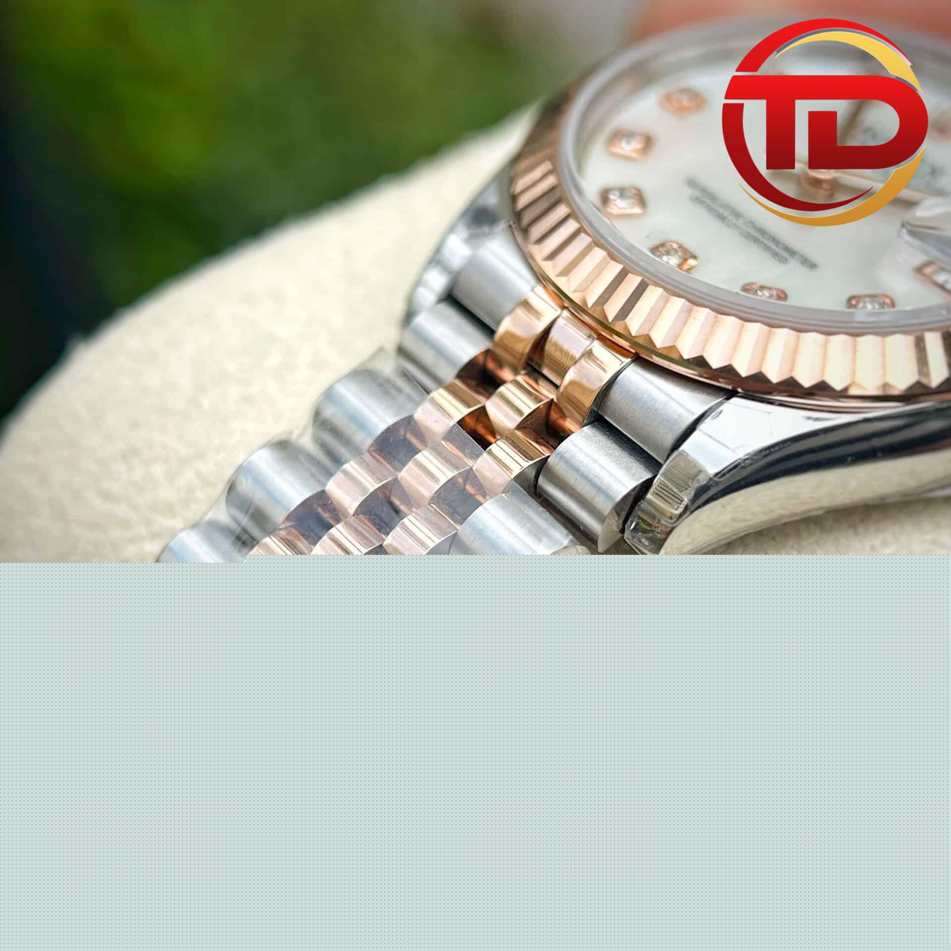 Rolex Datejust Nữ Mặt Xà Cừ Trắng Cọc Số Đính Đá - 6