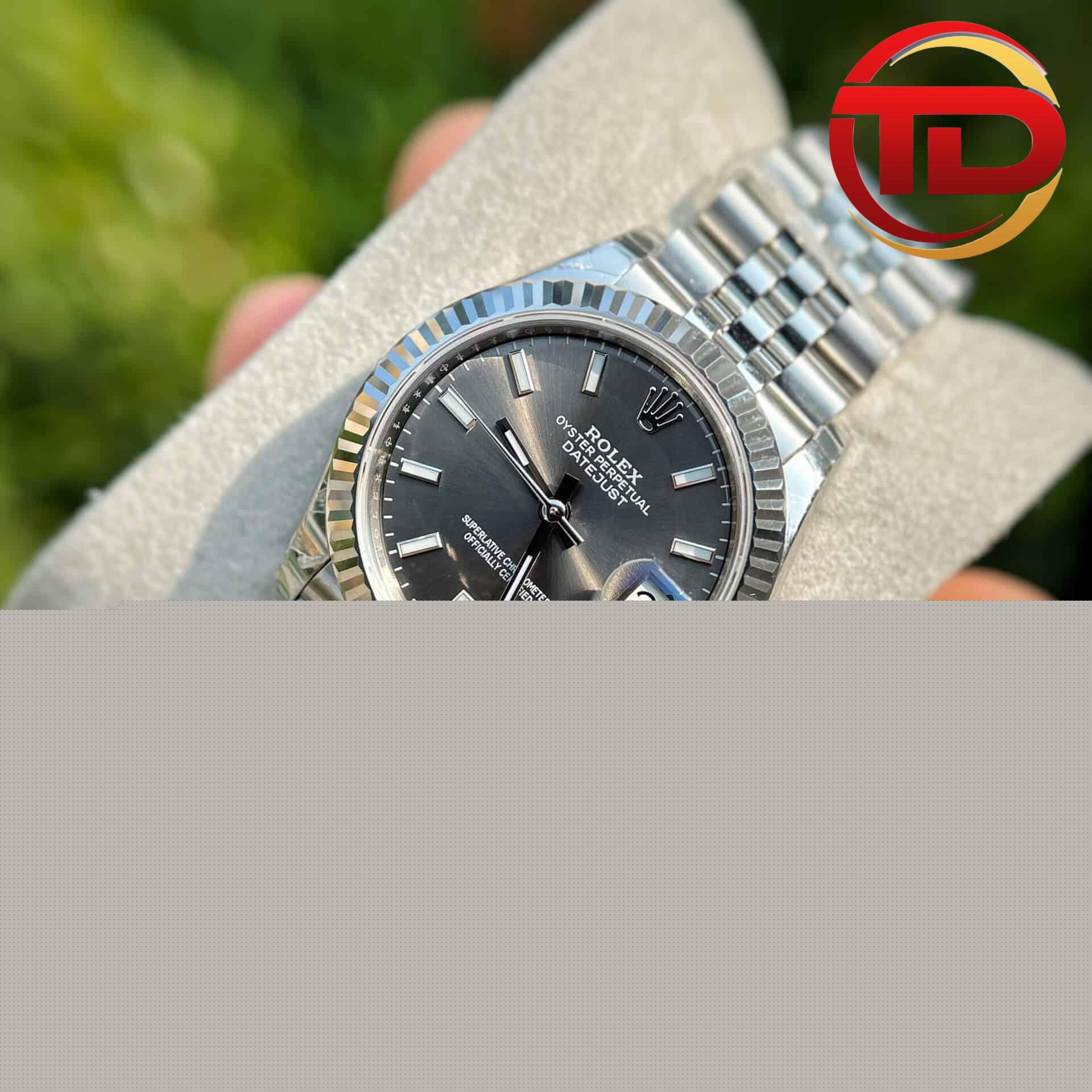 Rolex Datejust Nữ Mặt Xám Đậm Cọc Số Dạ Quang - 3