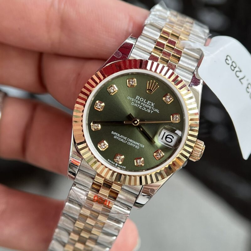 ROLEX DATEJUST 278273 YELLOW GOLD CAPPED OLIVE-GREEN DIAL REPLICA 31MM