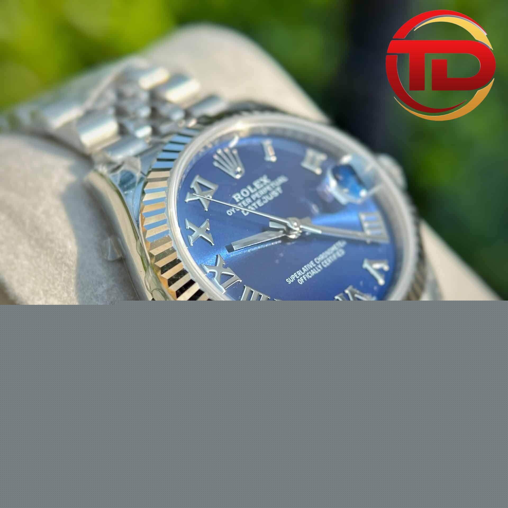 Rolex Datejust Nữ Mặt Xanh Sáng Cọc Số La Mã - 4