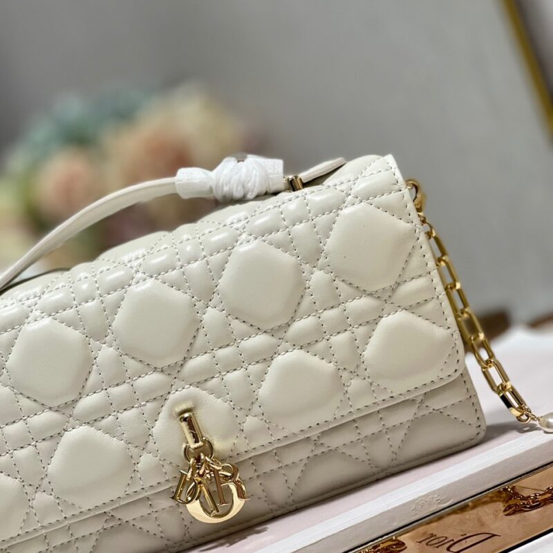 TÚI DIOR MISS DIOR MINI BAG WHITE CANNAGE LAMBSKIN SIÊU CẤP
