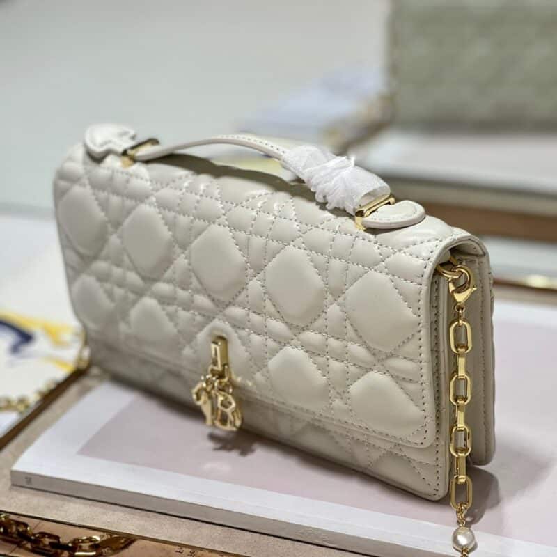 TÚI DIOR MISS DIOR MINI BAG WHITE CANNAGE LAMBSKIN SIÊU CẤP