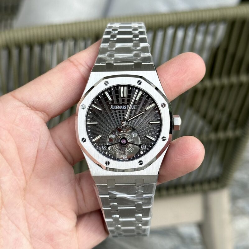 AP ROYAL OAK EXTRA THIN TOURBILLON BLACK DIAL BEST REPLICA 41MM