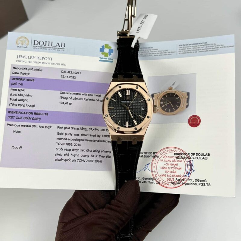 AUDEMARS PIGUET ROYAL OAK 15500OR BLACK DIAL GOLD CAPPED 41MM