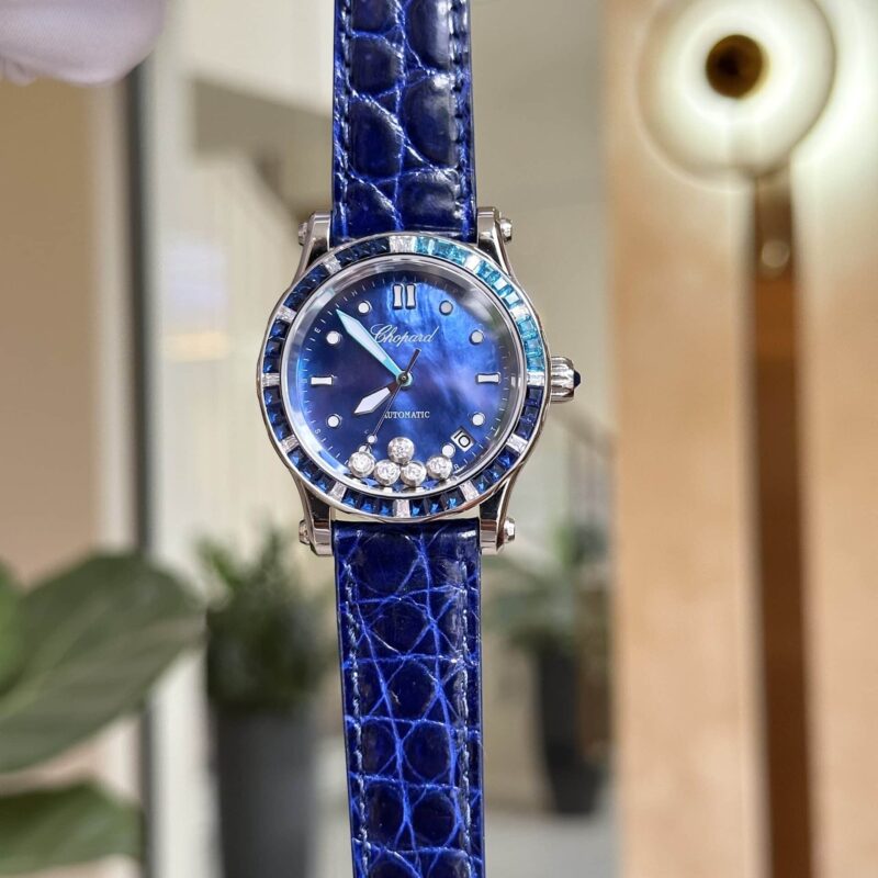 ĐỒNG HỒ CHOPARD HAPPY OCEAN 274945 MẶT XANH VIỀN ĐÁ REP 11 THỤY SỸ 36MM