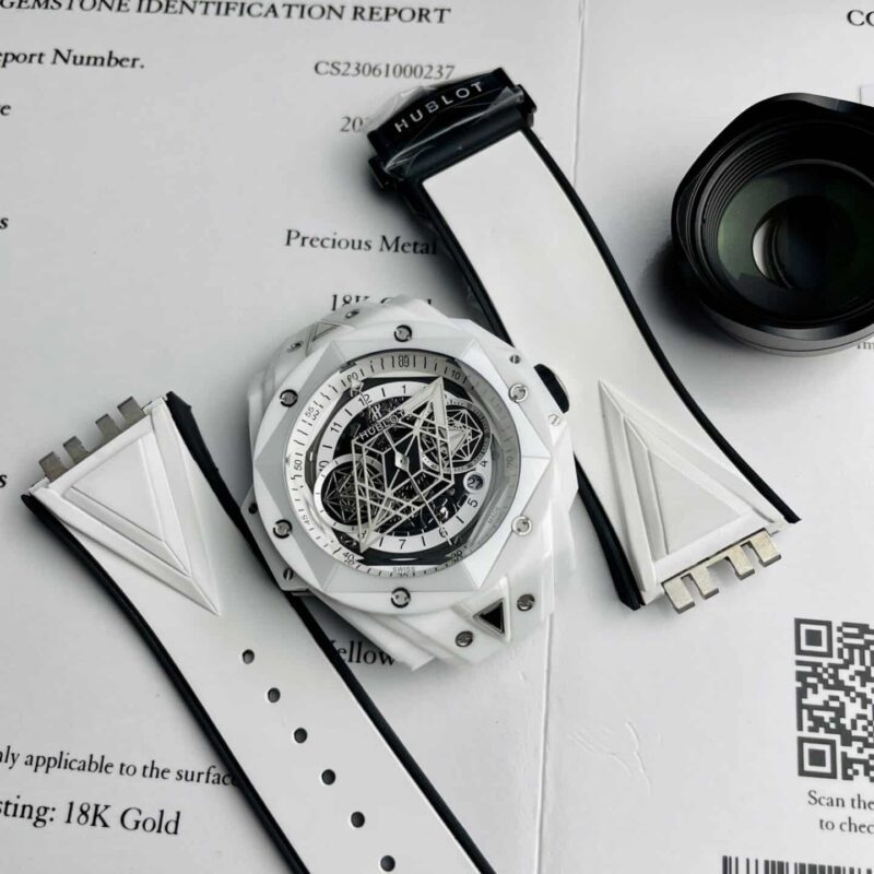 HUBLOT BIG BANG SANG BLEU II WHITE CERAMIC BEST REPLICA 45MM