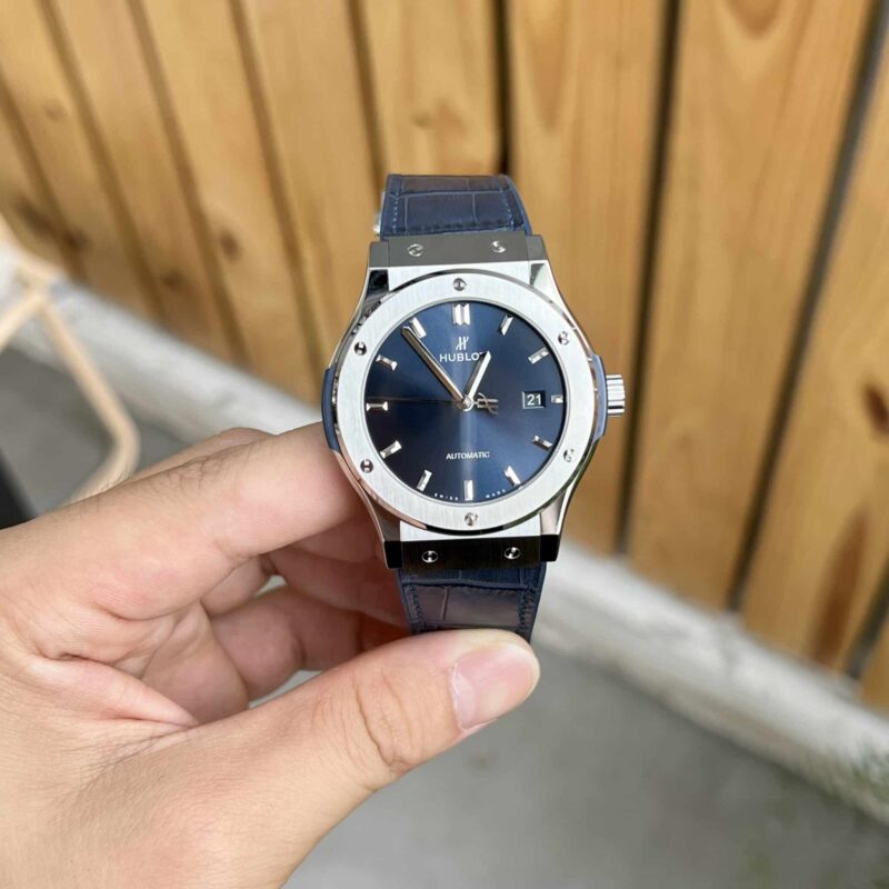 ĐỒNG HỒ HUBLOT CLASSIC FUSION MẶT XANH NAVY REP 1:1 JJF 42MM