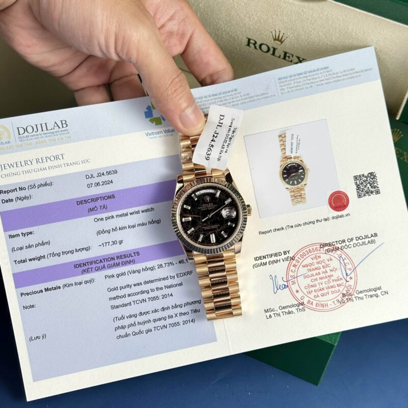 ROLEX DAY-DATE 228345RBR EISENKIESEL DIAL 18K ROSE GOLD WRAPPED 177G GMF V3 40MM