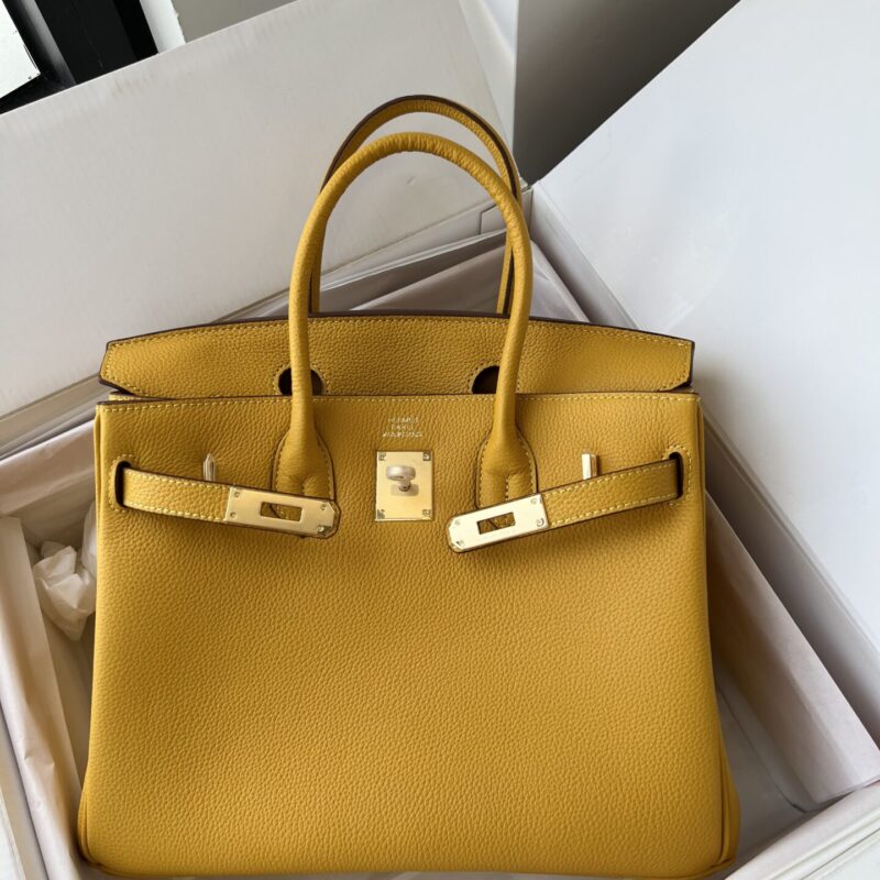 TÚI XÁCH HERMES BIRKIN TOGO NGUYÊN BẢN TAG VÀNG SIZE 30 MÀU VÀNG