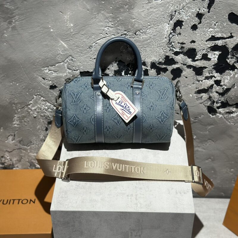 TÚI LOUIS VUITTON KEEPALL BANDOULIERE 25 BAG DENIM SUPER