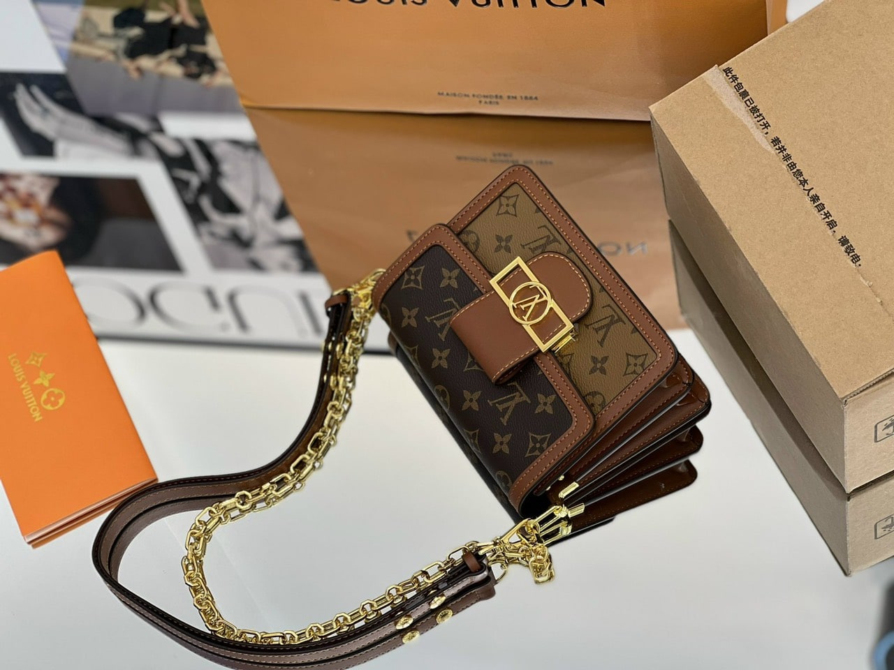 z4470067398483_f029078010a7d99c00cfafed284b37b5 TÚI LV LOUIS VUITTON DAUPHINE MINI BAG MONOGRAM SUPER VIP MÀU NÂU