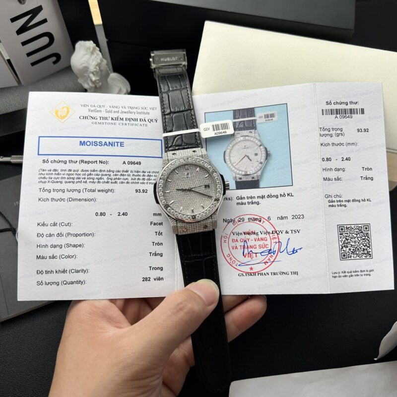 HUBLOT CLASSIC FUSION TITANIUM CUSTOM FULL MOISSANITE BEST REPLICA 42MM