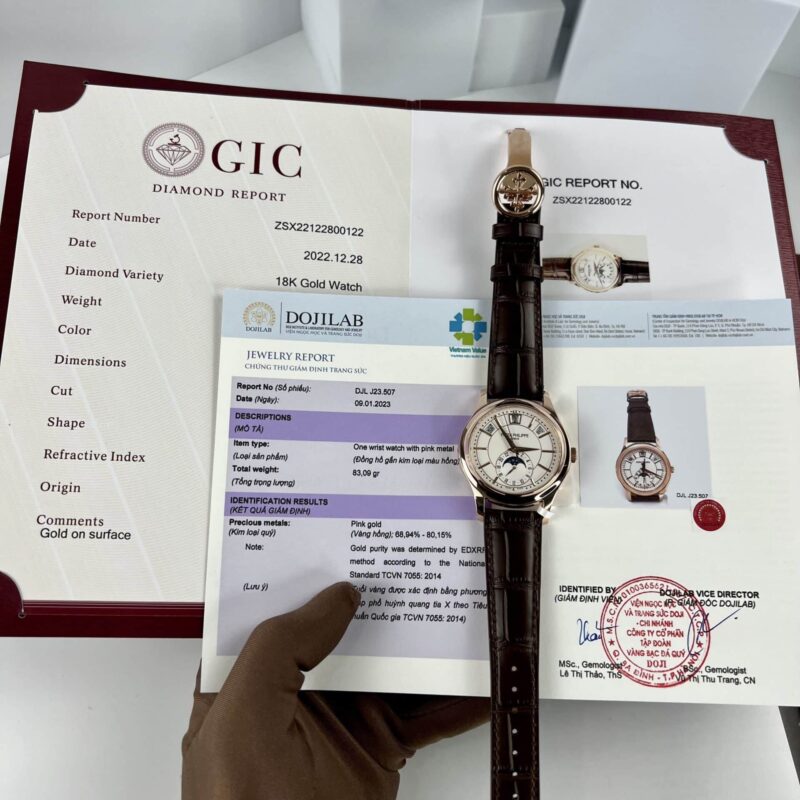 ĐỒNG HỒ PATEK PHILIPPE COMPLICATIONS 5205R-001 BỌC VÀNG HỒNG 40MM