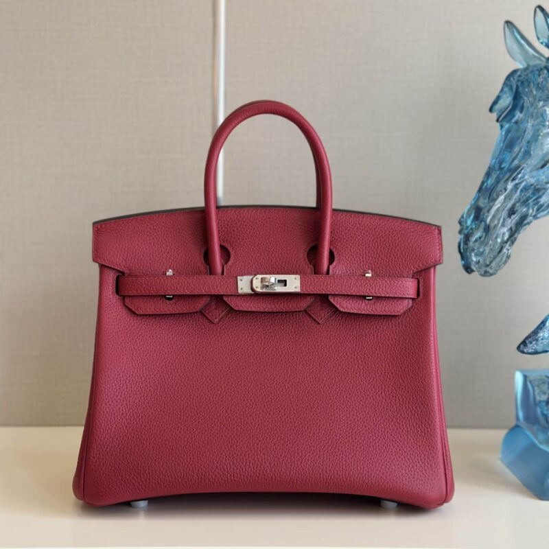 TÚI HERMES BIRKIN 25 TOGO KHÂU TAY SIÊU CẤP LIKE AUTH MÀU ĐỎ ĐÔ