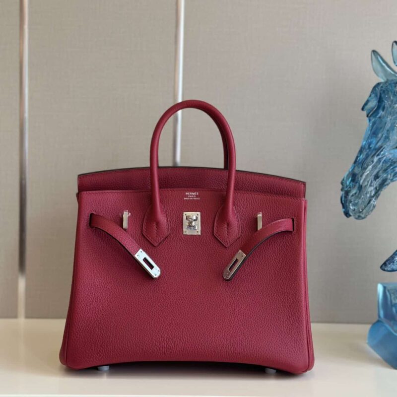 TÚI HERMES BIRKIN 25 TOGO KHÂU TAY SIÊU CẤP LIKE AUTH MÀU ĐỎ ĐÔ