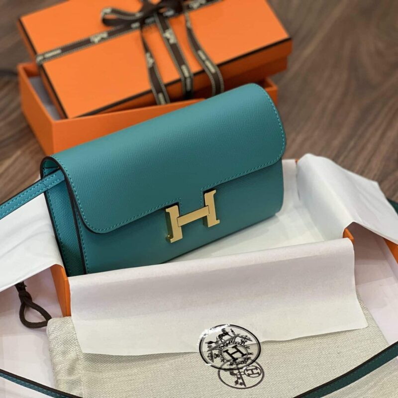 TÚI XÁCH HM CONSTANCE SLIM ESPOM CLUCHT WOC 2023 SIÊU CẤP FULLBOX MÀU XANH LÁ