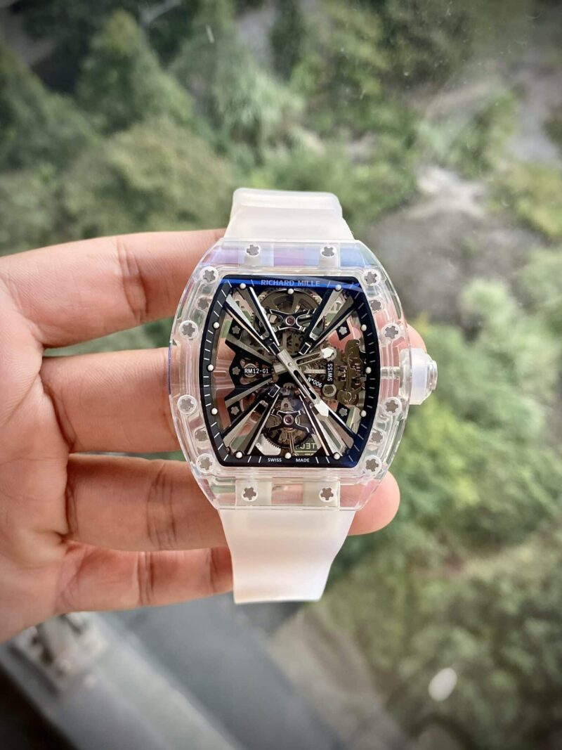 RICHARD MILLE RM12-01 TOURBILLON SAPPHIRE TRANSPARENT BEST REPLICA 42MM